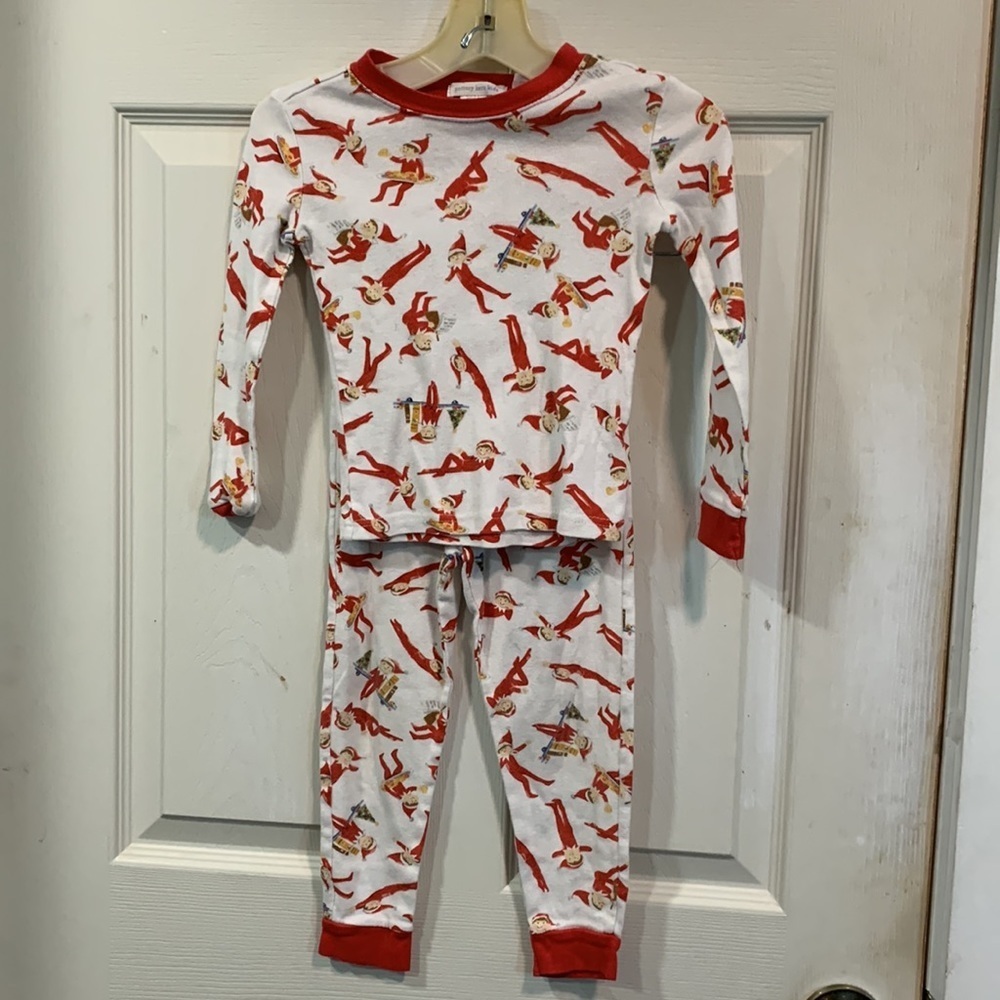 🎄 Pottery Barn Kids Elf on the Shelf Christmas Holidays Pajama Set, sz 4